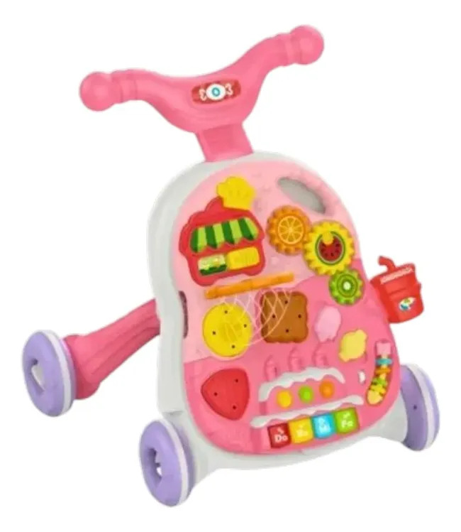 Caminador Andador Mesa Zaki Zk1622669m 2 En 1 Musical Verde Rosa
