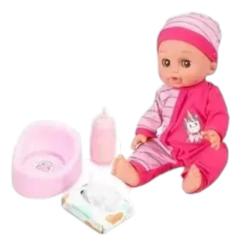 Muñeca Bebe Zaki Con Accesorios Y 12 Sonidos Rosa