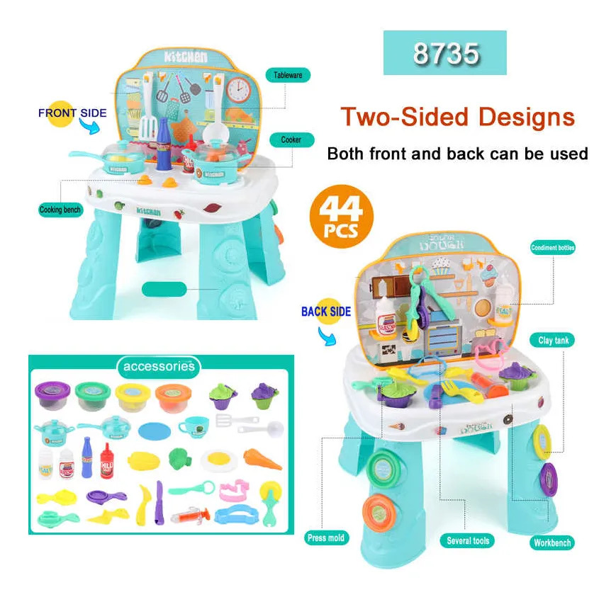 Mesa De Profesiones Zippy Cocina/pasteleria 44 Piezas Celeste