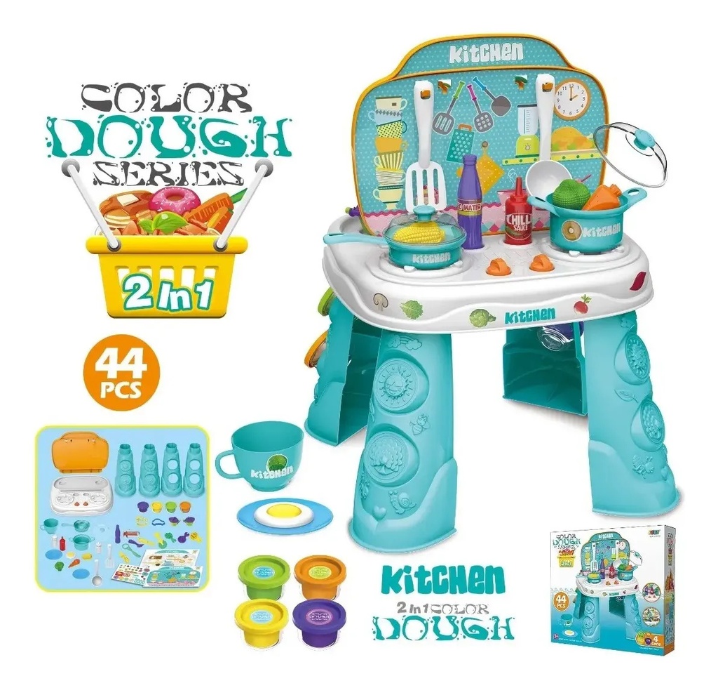 Mesa De Profesiones Zippy Cocina/pasteleria 44 Piezas Celeste
