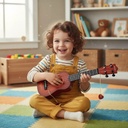 Guitarra Infantil Zaki Zk825198m 4 Cuerdas Marron Marrón