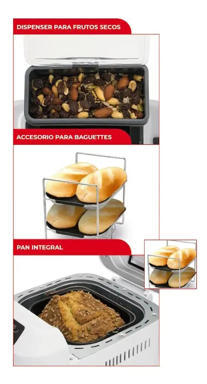 Horno De Pan Daihatsu Bm-1333 12 Programas 850g Blanco Blanco