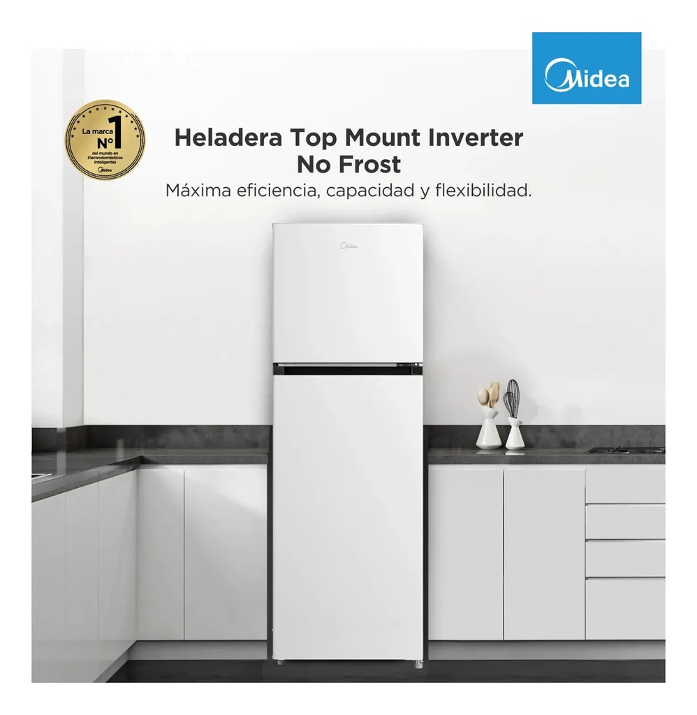Heladera Midea Mdrt385mtf01ad 266l No Frost Inverter Blanca Blanco