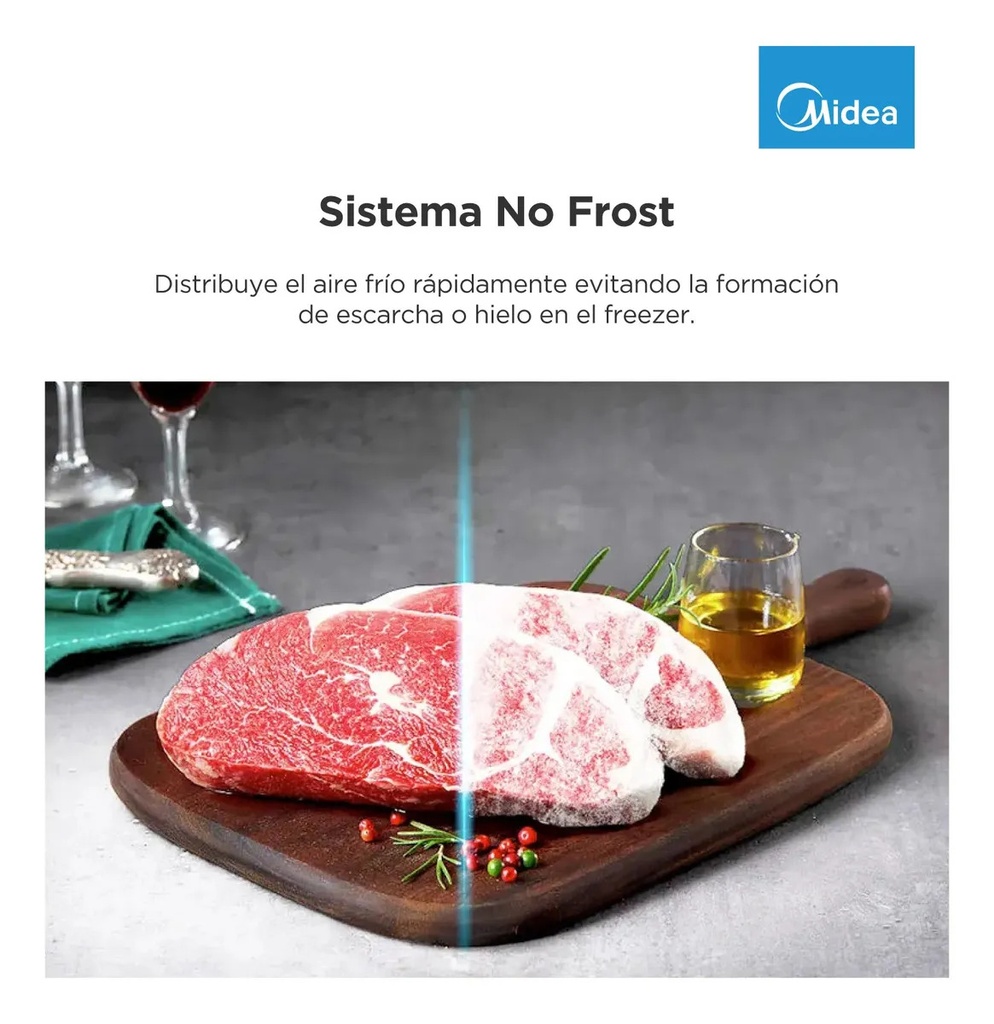 Heladera Midea Mdrt385mtf01ad 266l No Frost Inverter Blanca Blanco