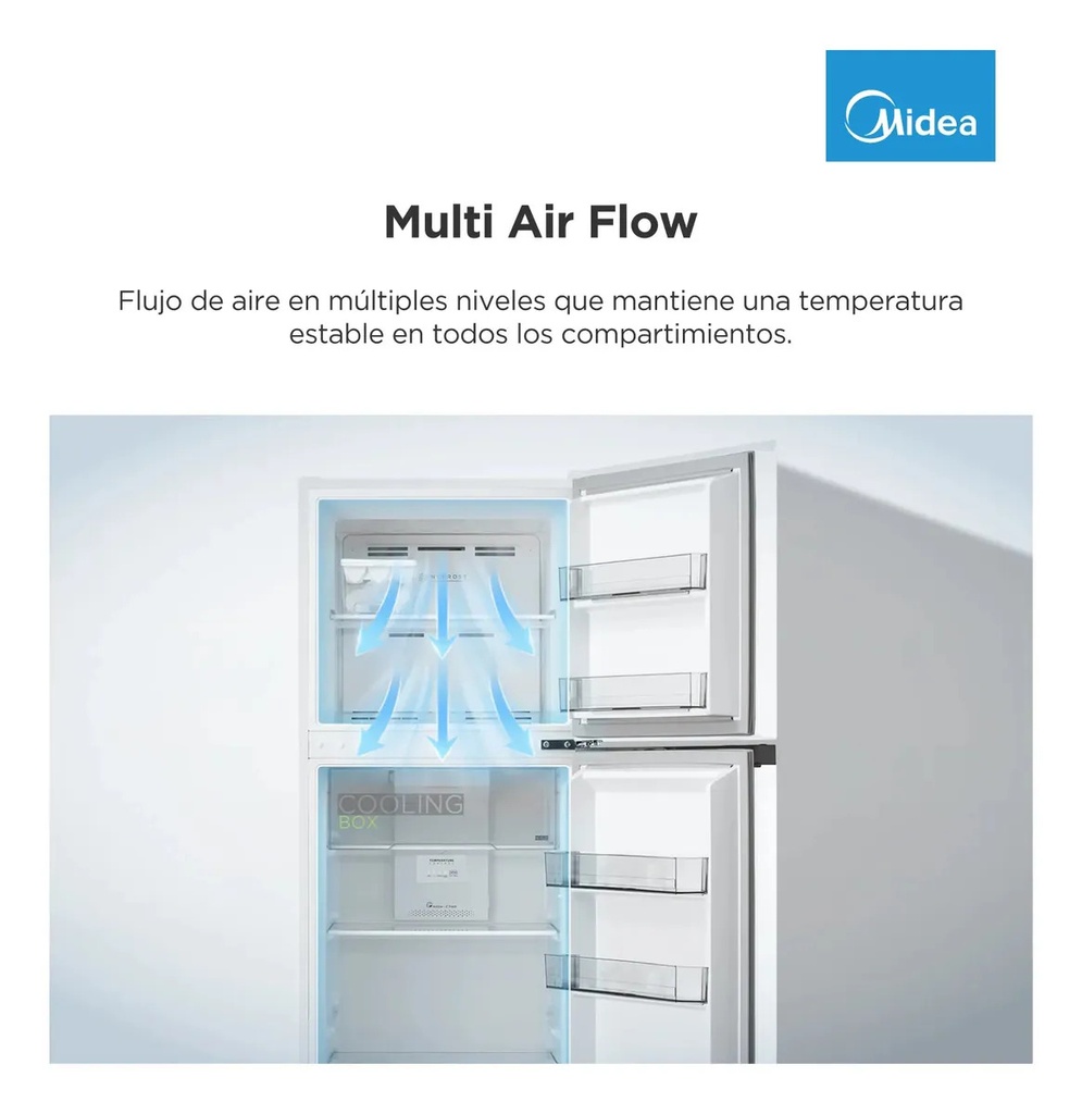 Heladera Midea Mdrt385mtf01ad 266l No Frost Inverter Blanca Blanco