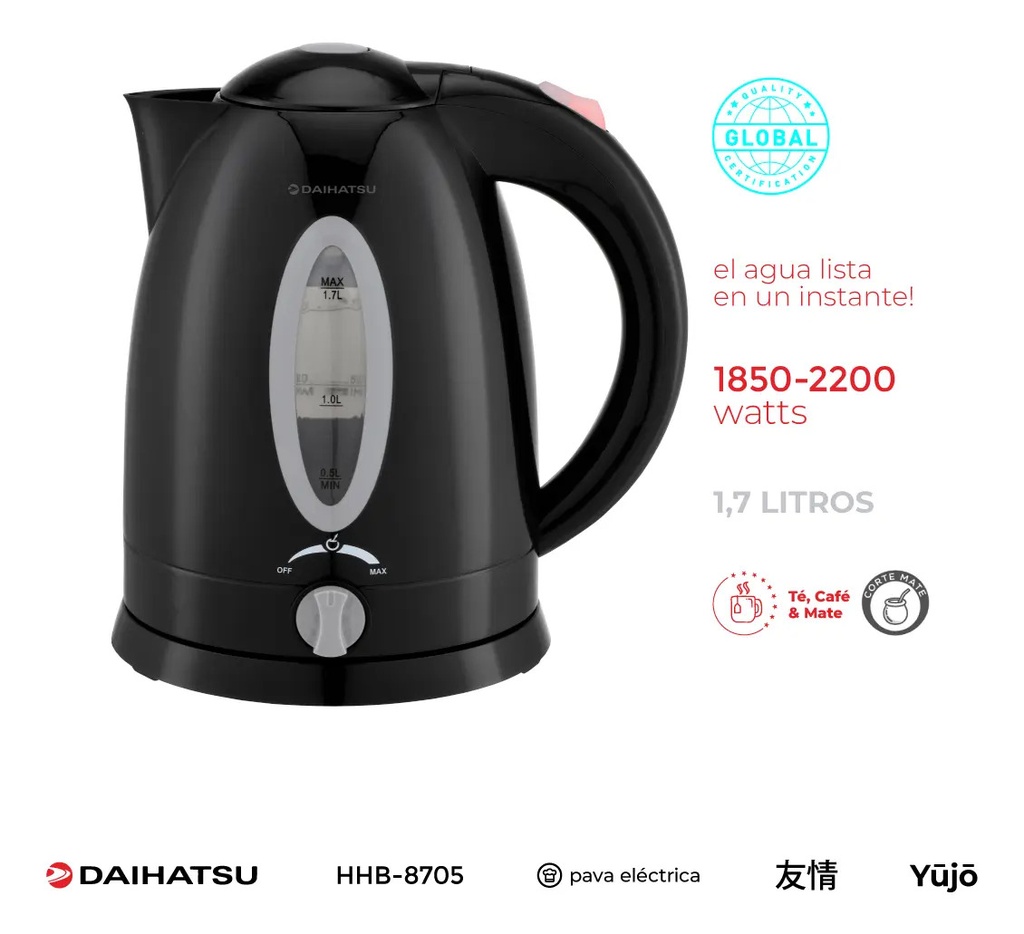 Pava Electrica Daihatsu Yujo Hhb-8705b 1.7l Corte Aut Negro Negro