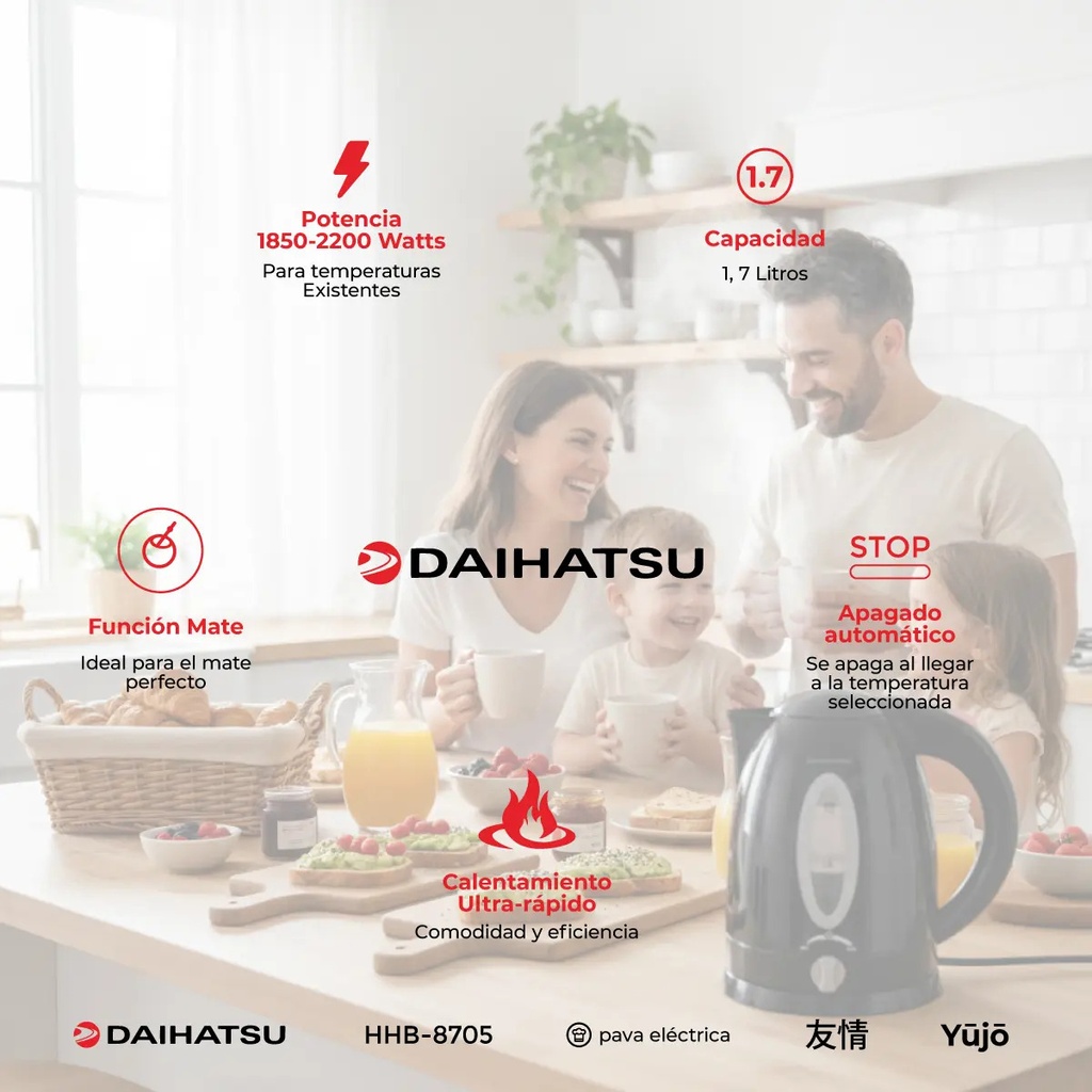 Pava Electrica Daihatsu Yujo Hhb-8705b 1.7l Corte Aut Negro Negro