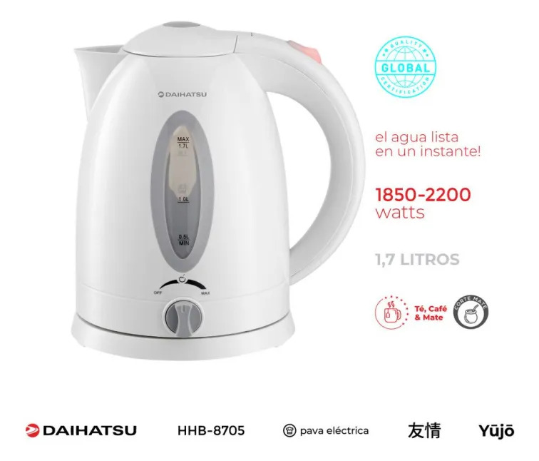 Pava Electrica Daihatsu Yujo Hhb-8705 1.7l Corte Automatico Blanco