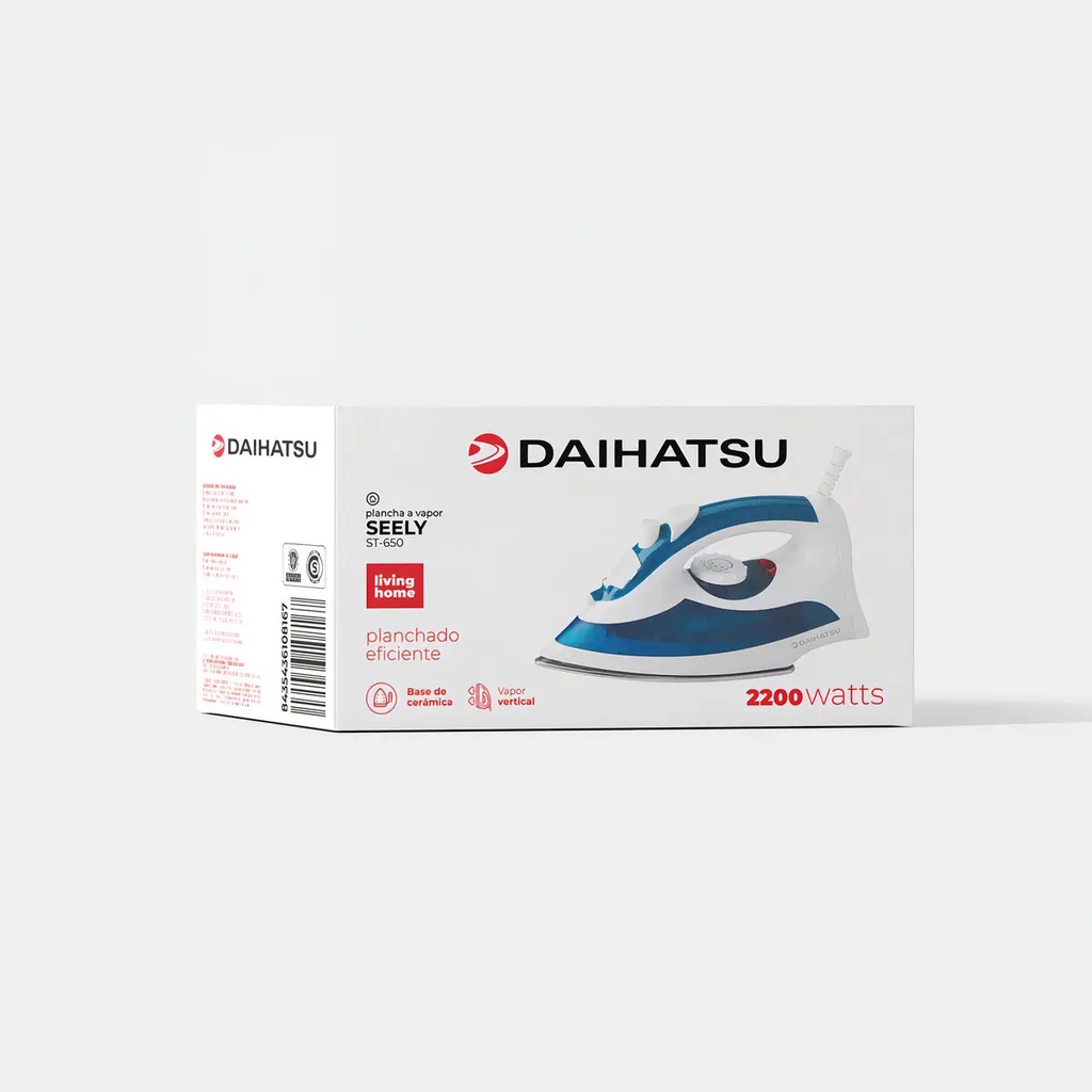 Plancha De Ropa A Vapor Daihatsu St650 2200w Antiadherente Azul Marino