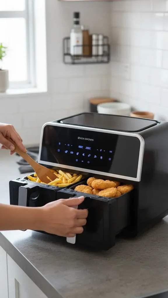 Freidora Ken Brown Af-860 Digital Doble Zona 17000w Negro