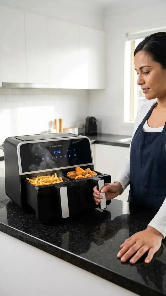 Freidora Ken Brown Af-860 Digital Doble Zona 17000w Negro