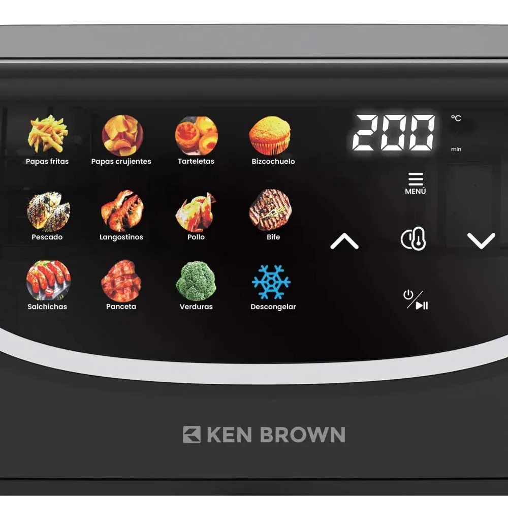 Ffreidora Ken Brown Kbaf-9000 Digital 12 Programas 1800w Negro/gris