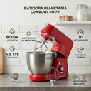 Batidora Planetaria De Pie Ken Brown Kh-791 4.5 Lts 800w Rojo 50 Hz X 60 Hz