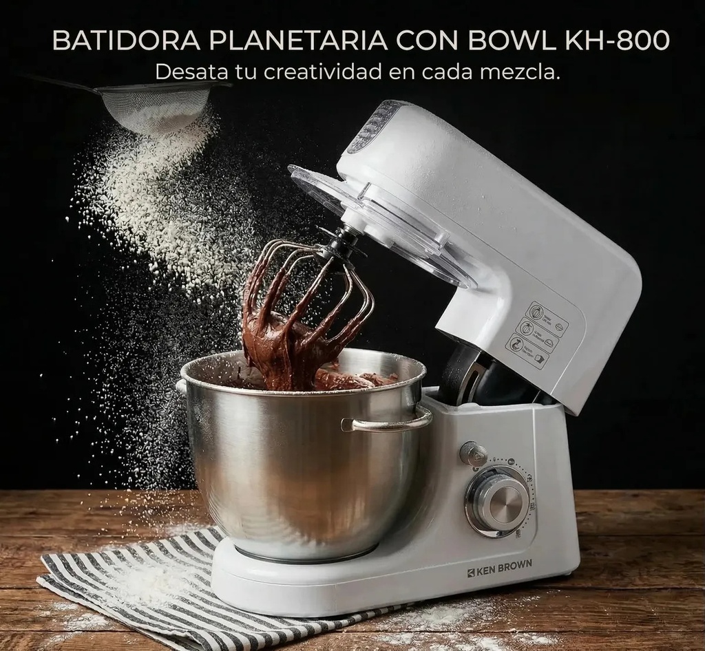 Batidora Planetaria Ken Brown Kh-800 4.5 Litros Blanca Blanco 50 Hz X 60 Hz