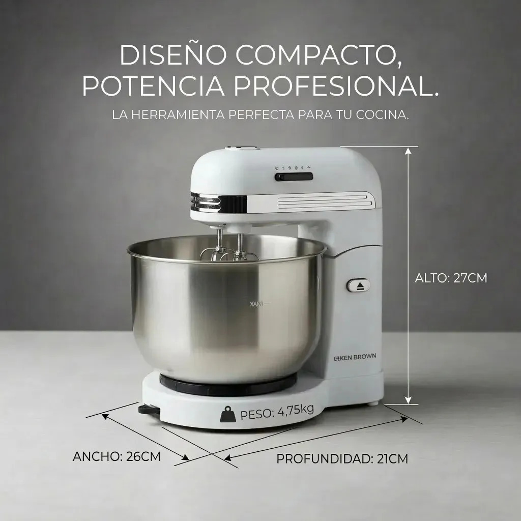 Batidora Planetaria Ken Brown Kh-450 3.5 Litros 450w Blanca Blanco 50 Hz X 60 Hz