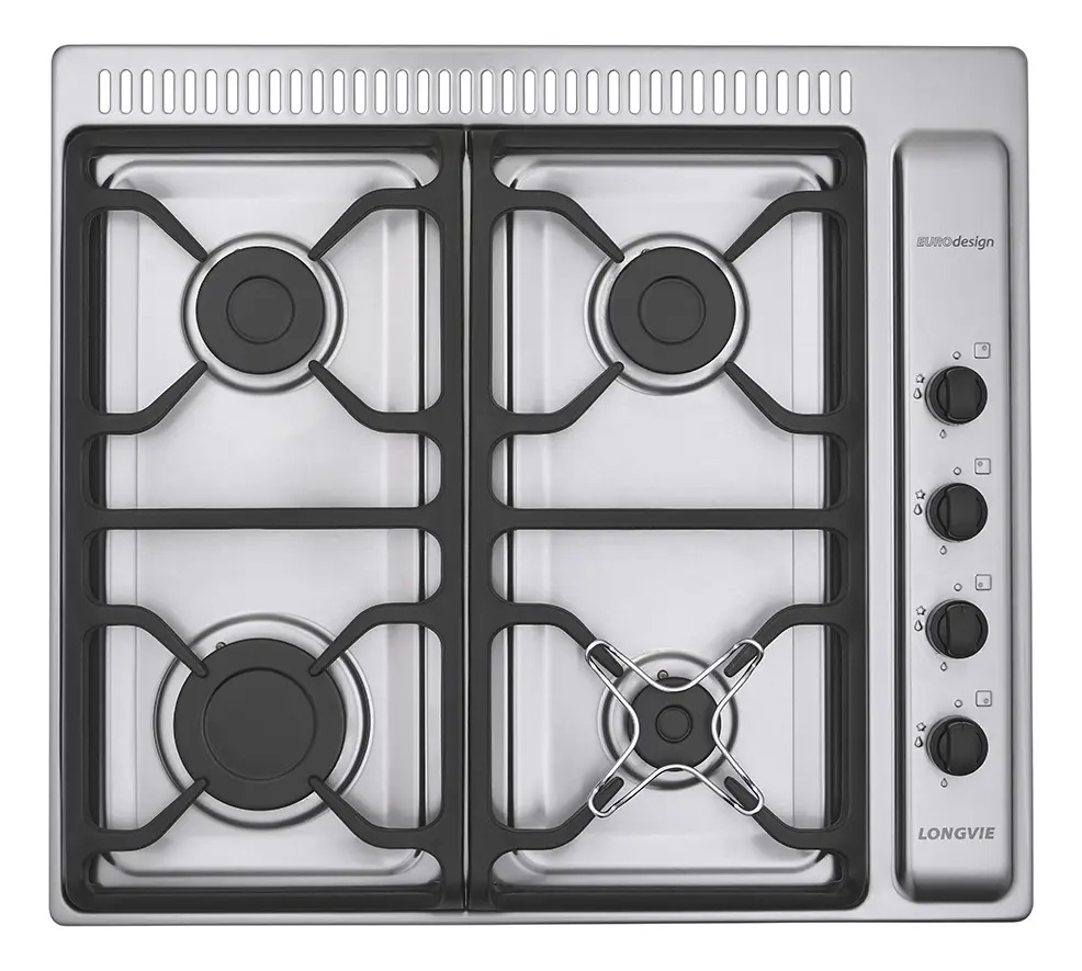 Anafe Longvie A6600xf Multigas 60cm 4 Hornallas Acero Inox. Acero Inoxidable