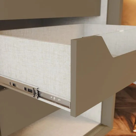 Ropero Henn Cavic D209-108 2 Puertas Corredizas Duna/blanco Duna Con Off White