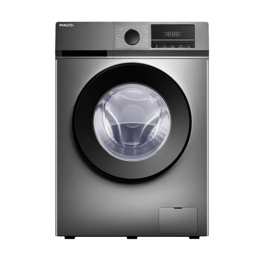 Lavarropas Philco 11 Kg Carga Frontal Inverter Grey Silver Gris