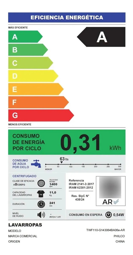 Lavarropas Philco 11 Kg Carga Frontal Inverter Grey Silver Gris