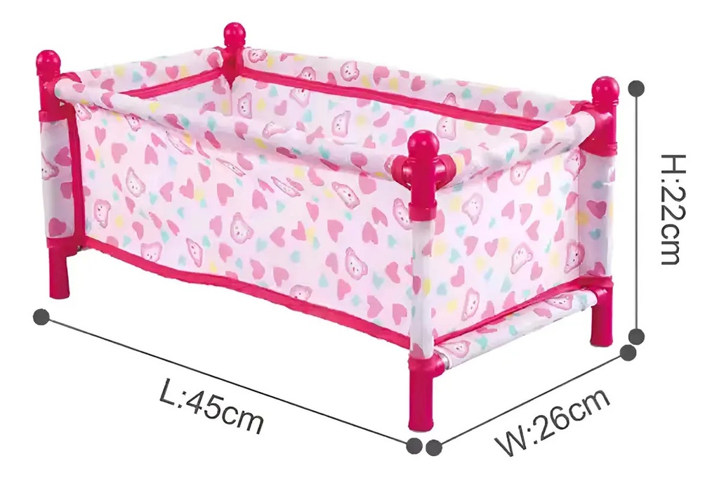 Set De Muñecas 3 En 1 Cuna Mecedora Silla Explorer Fan Rosa
