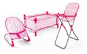 Set De Muñecas 3 En 1 Cuna Mecedora Silla Explorer Fan Rosa