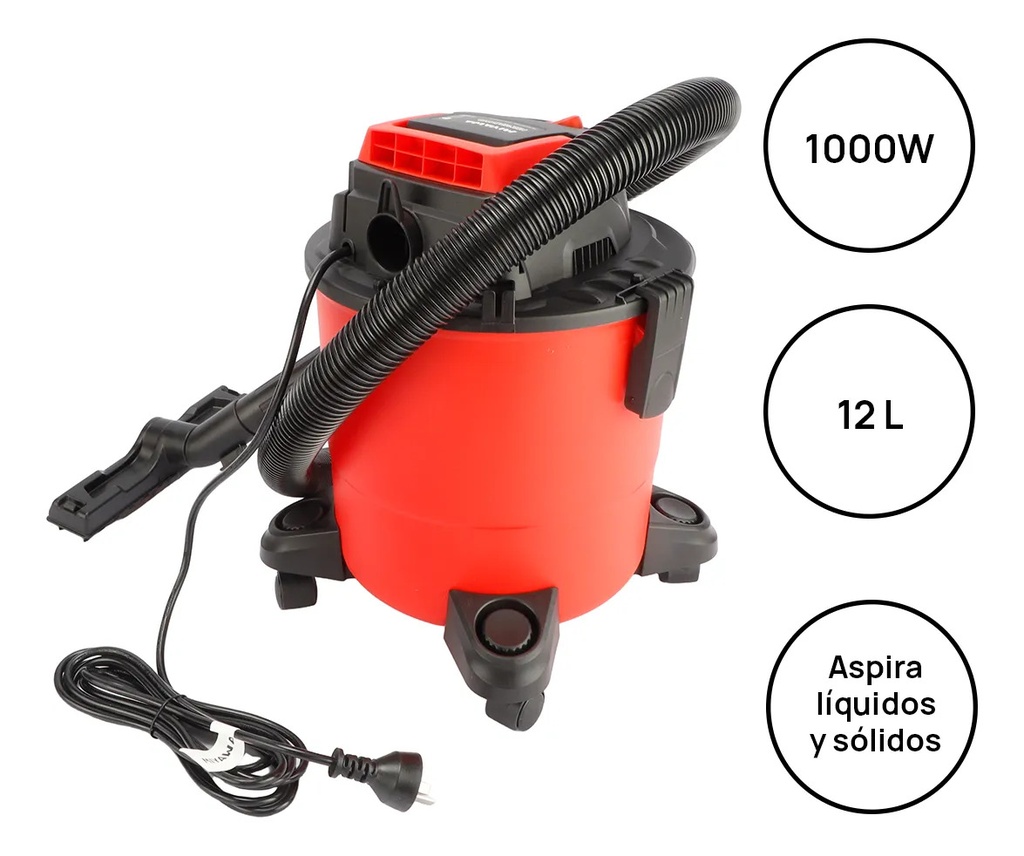 Aspiradora Miyawa Caii-020ld De Polvo Y Liquido 1000w Rojo