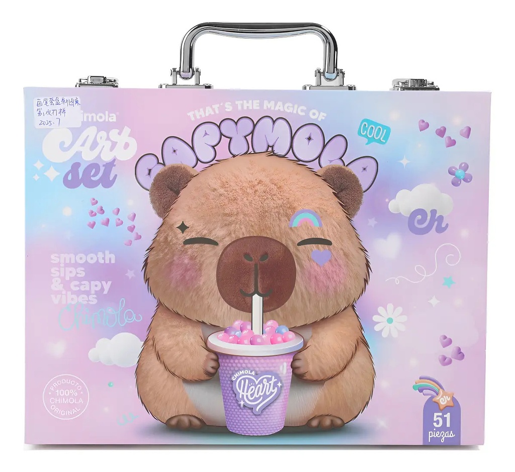 Set De Arte Capibara Chimola 51 Piezas Con Maletin St77