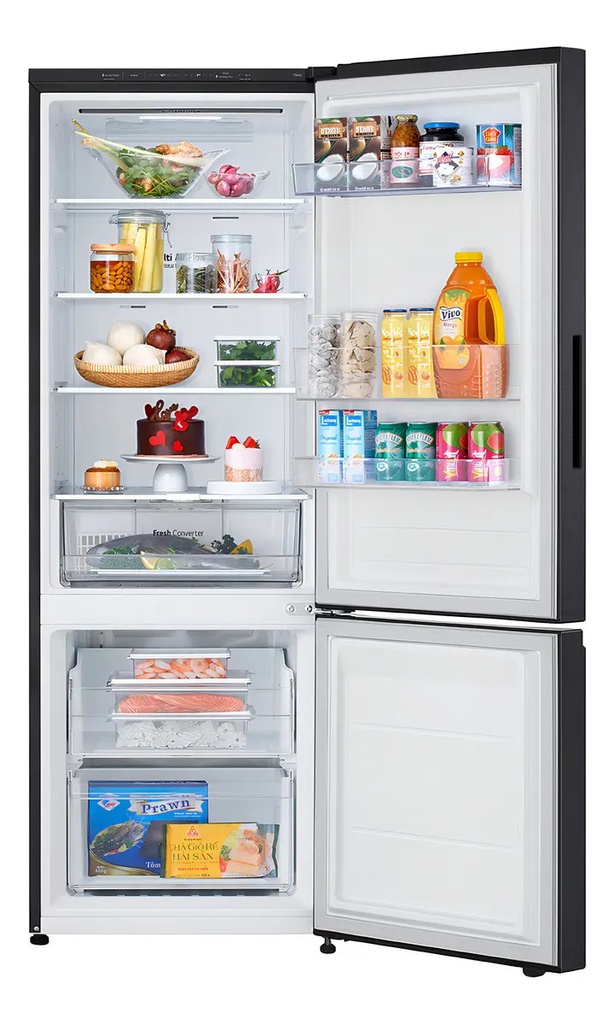 Heladera LG Vb33bpm 335l Bottom Freezer Inverter Negro Mate Gris