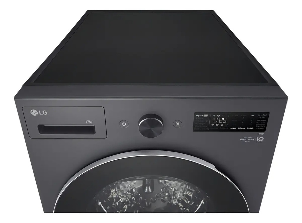 Lavarropas LG Wm17egntspg 17 Kg Frontal Inverter Steam Gris Oscuro