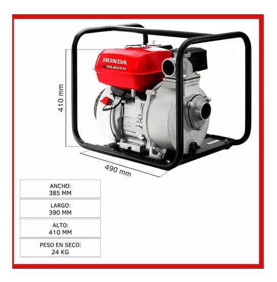 Motobomba Honda Wl20xh-dr Centrifuga 4.8 Hp 4 Tiempos