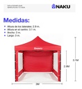Gazebo Naku Gzb-002r 3x3 Plegable Con Paredes Impermeable Rojo