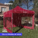 Gazebo Naku Gzb-002r 3x3 Plegable Con Paredes Impermeable Rojo