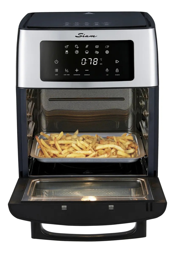 Horno Grill Con Freidora De Aire Siam 15 Lts Hgfsis1524pi Plateado