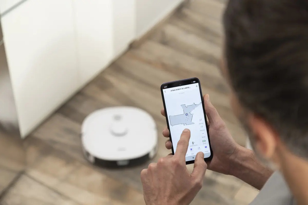 Aspiradora Robot Atma Atar2123pi Aspira Y Trapea Blanco