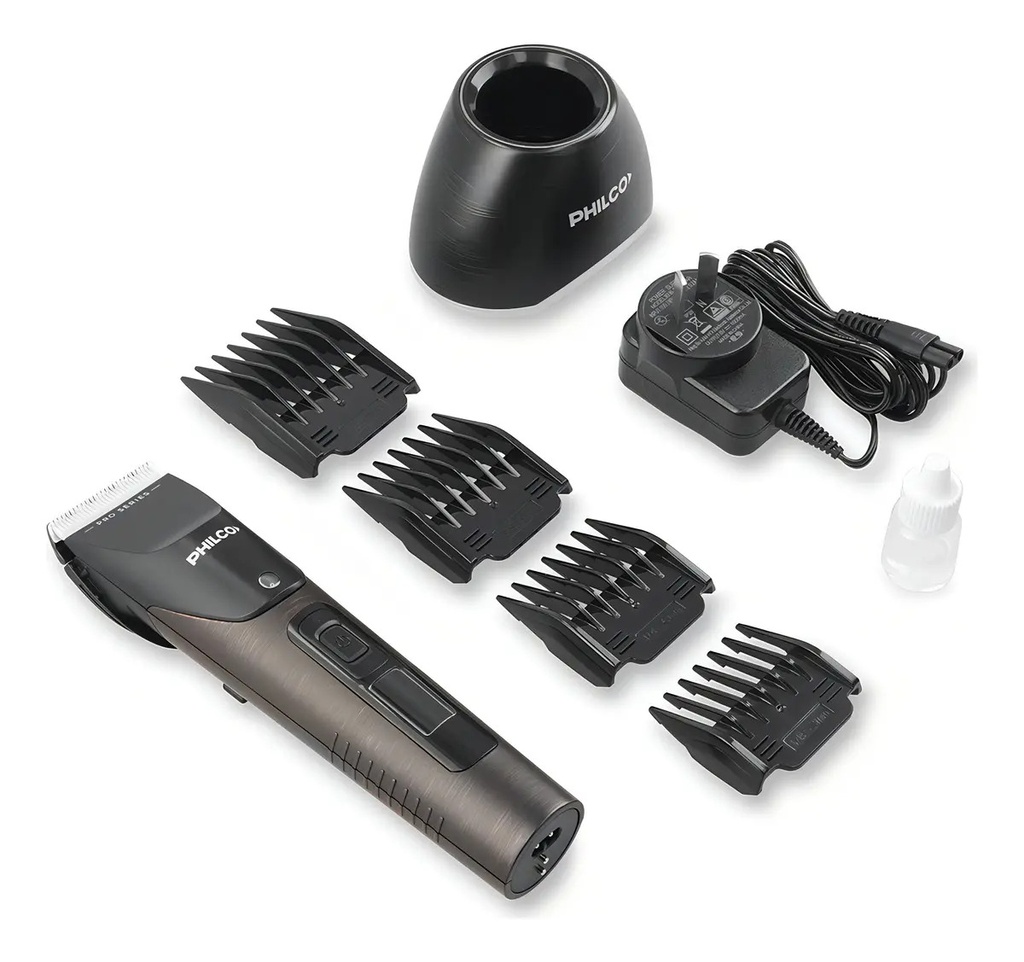 Corta Pelo Y Barba Philco Hc8909pp Con Base Cargadora Negro