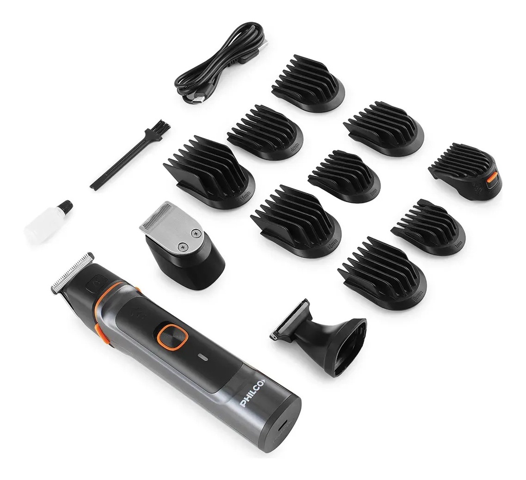 Grooming Kit Philco Cb8875se Corta Pelo-barba 12 Accesorios Negro