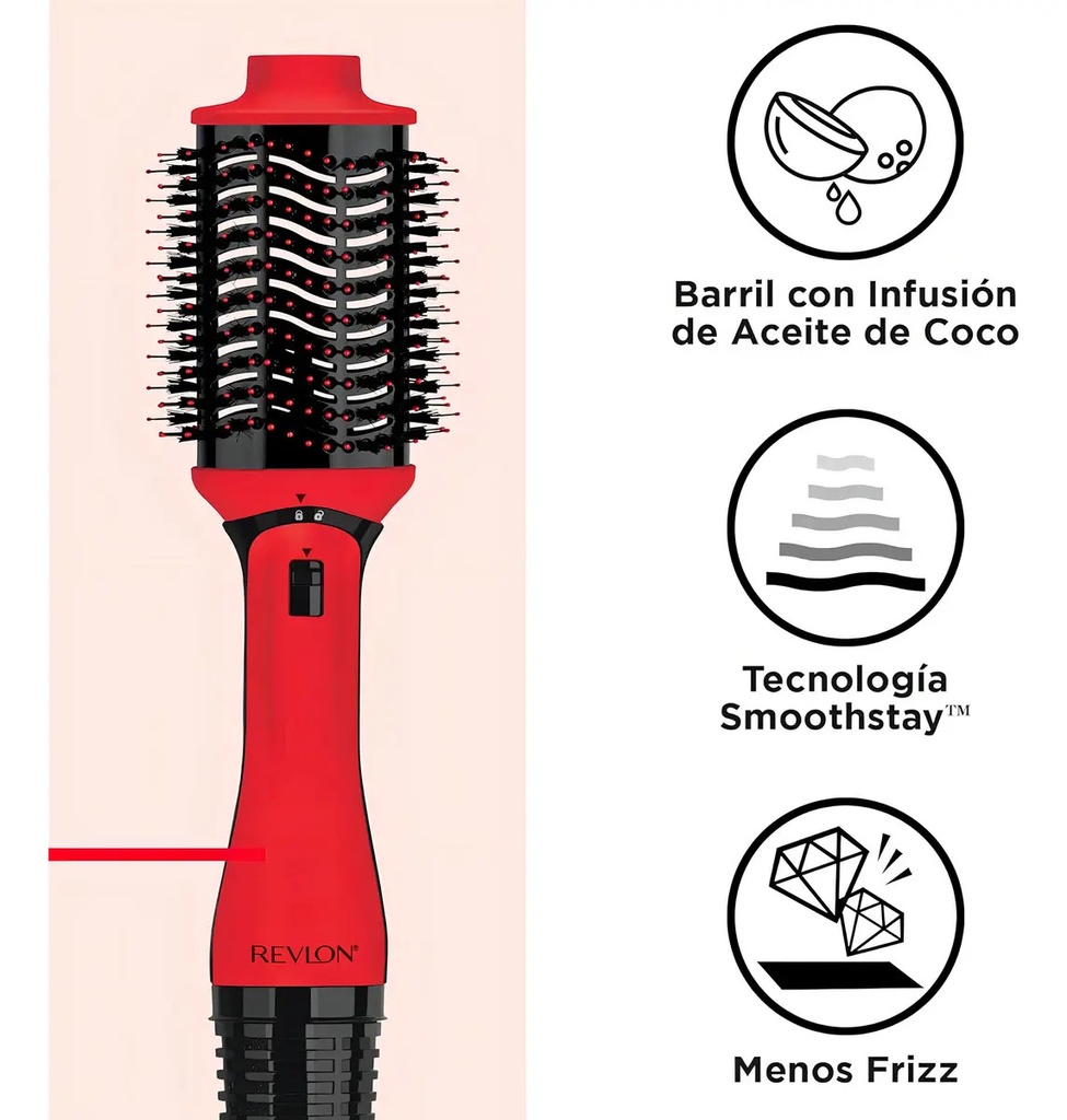 Cepillo Revlon Volumizer Plus Duo Rvdr5298ckla2av1 Smoothsta Rojo