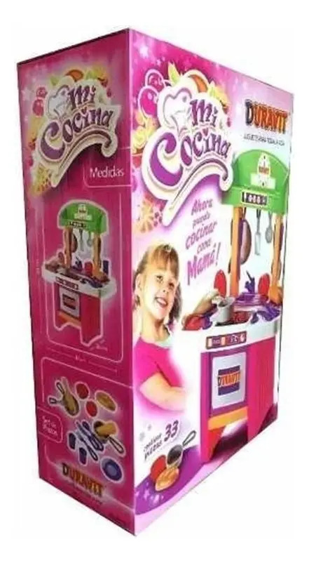 Cocina Duravit Chica Con Accesorios 33 Piezas 610 Rosa Chicle