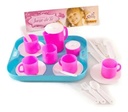 Juego De Te Duravit Con Bandeja Plastico 26 Piezas 500 Utensillos Rosas Y Blancos