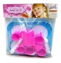 Juego De Te Duravit Con Bandeja Plastico 26 Piezas 500 Utensillos Rosas Y Blancos