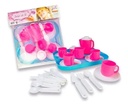 Juego De Te Duravit Con Bandeja Plastico 26 Piezas 500 Utensillos Rosas Y Blancos