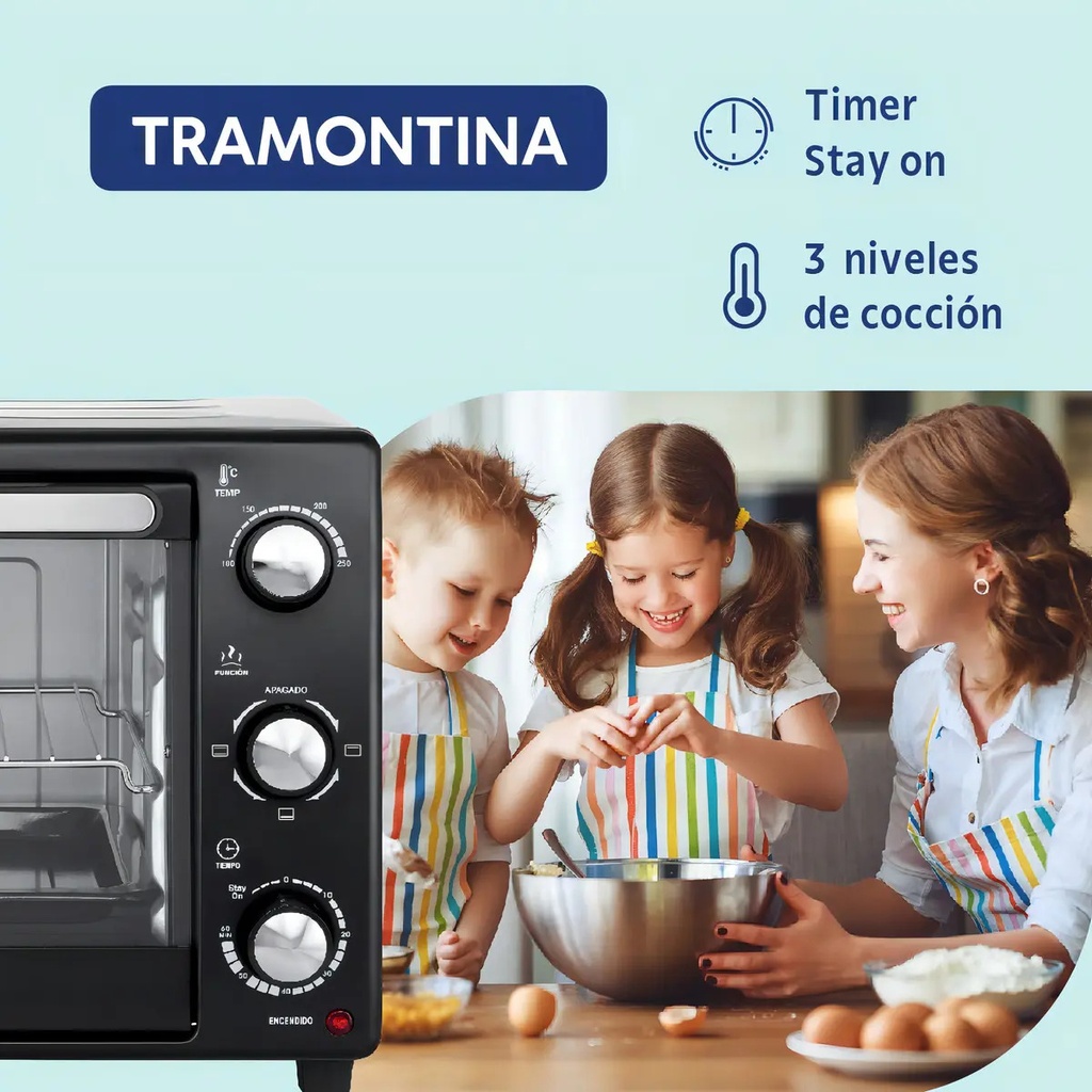 Horno Electrico Tramontina Glass Cook 40l Negro