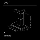 Campana De Cocina Tst Diamante Touch 60 Cm Acero Inox Plateado