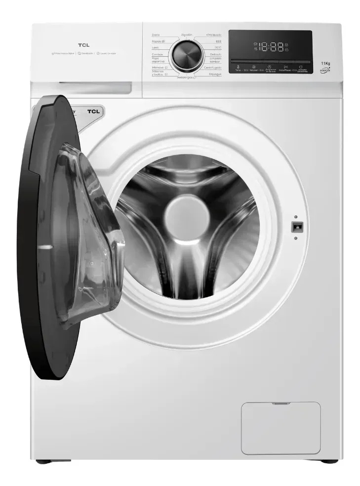 Lavarropas Tcl P111flw 11kg Inverter Carga Frontal Blanco Blanco