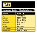 Compresor Bta Fcv3-150-7 150 Litros 3hp 220v 273241.4 Azul 50 Hz 60 Hz Monofásica
