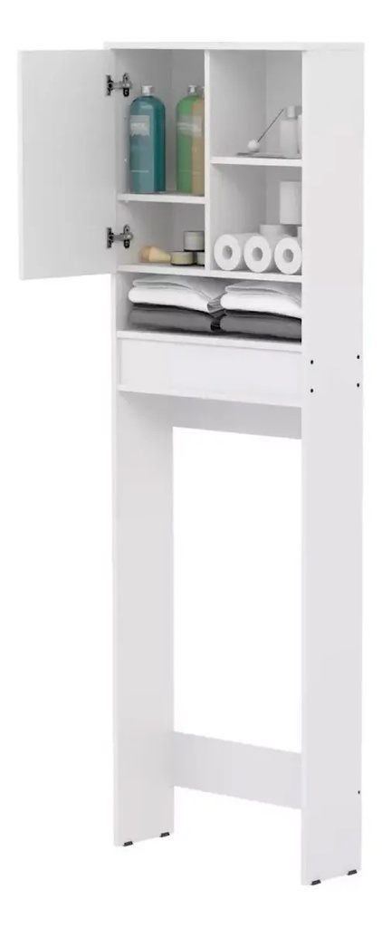 Mueble Organizador Baño Piro Blanco 5 Estantes Sobre Inodoro Blanco