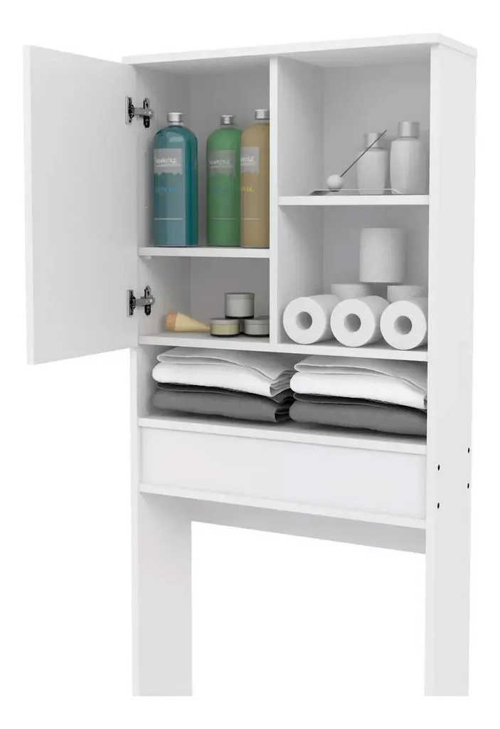 Mueble Organizador Baño Piro Blanco 5 Estantes Sobre Inodoro Blanco