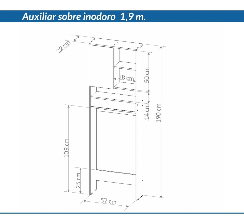 Mueble Organizador Baño Piro Blanco 5 Estantes Sobre Inodoro Blanco