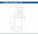 Mueble Organizador Baño Piro Blanco 5 Estantes Sobre Inodoro Blanco