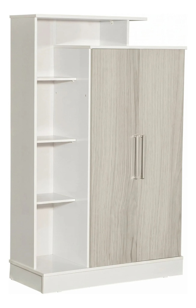 Modular Multifunción Máximo Blanco-gris 2 Puertas 6 Estantes Blanco/gris